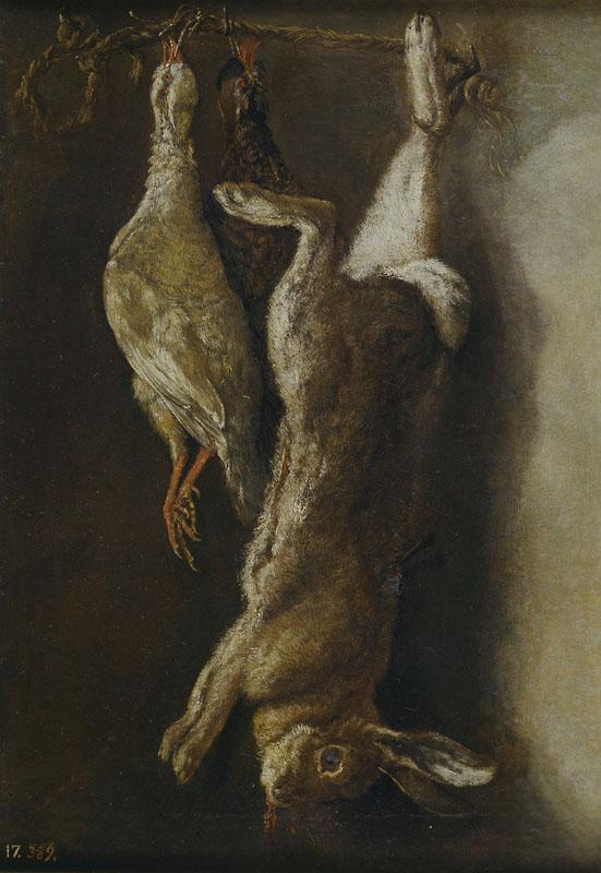 Nani, Mariano-Bodegon de caza- una liebre y dos perdices-69 cm x 48 cm