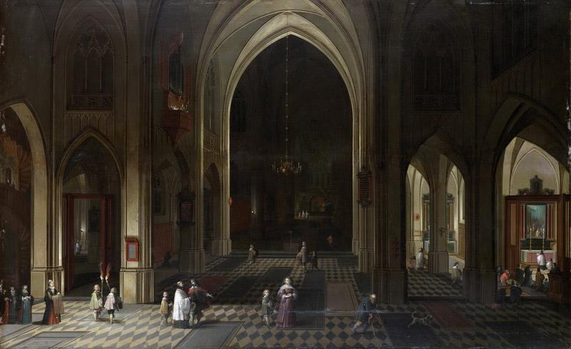 Neefs, Pieter (I) -- Een kerkinterieur bij kaarslicht, 1636