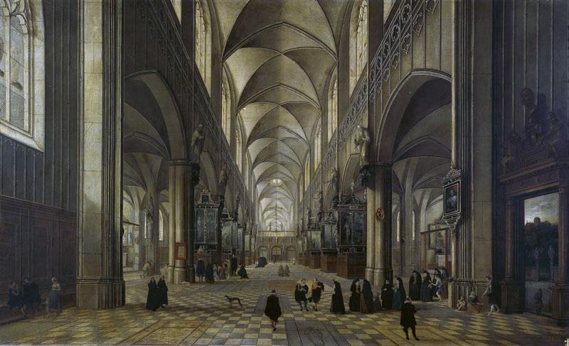 Neefs, Pieter I-Iglesia de Flandes La misa-58 cm x 98 cm