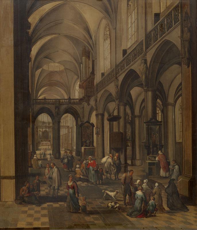Neefs, Pieter I-Interior de una iglesia flamenca-84 cm x 72 cm