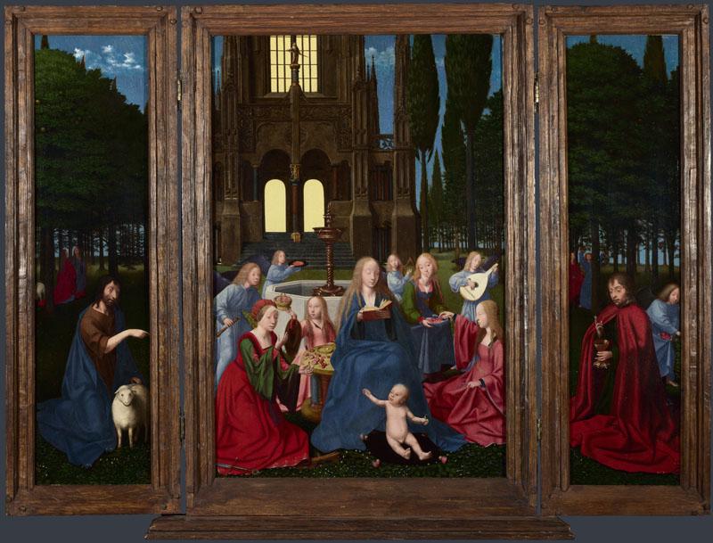 Netherlandish - The Virgin and Child with Saints and Angels in a Garden