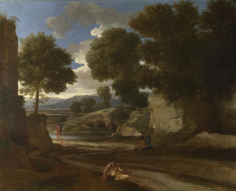 Nicolas Poussin - Landscape with Travellers Resting