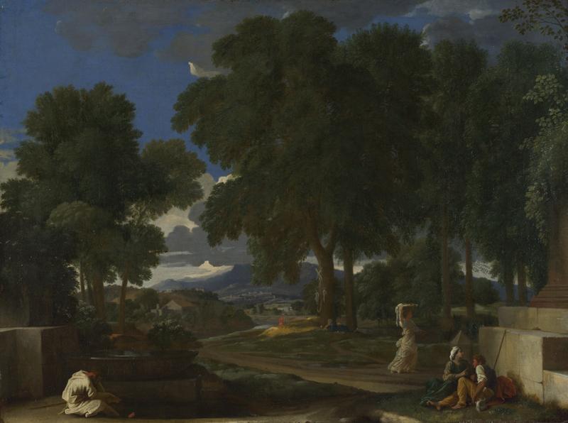 Nicolas Poussin - Landscape with a Man washing his Feet at a Fountain