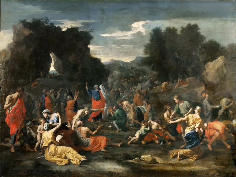 Nicolas Poussin -- Israelites Gathering Manna in the Desert