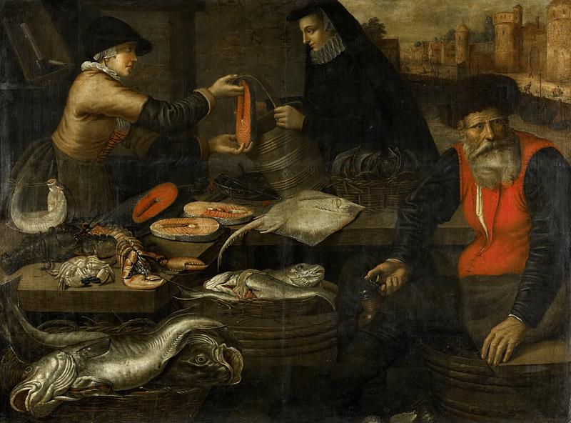 Nieulandt, Jacob van -- Visverkopers, 1617