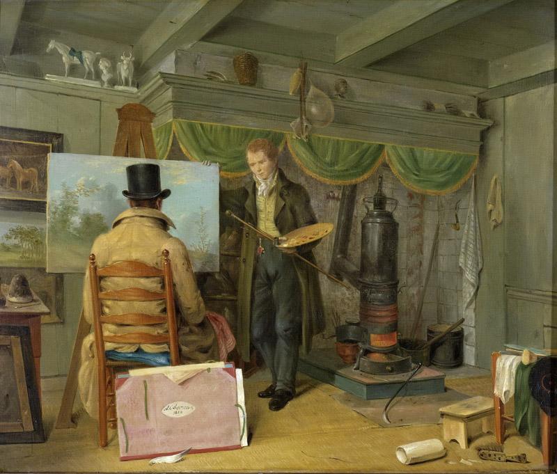 Oberman, Anthony -- De schilder in zijn atelier, 1820