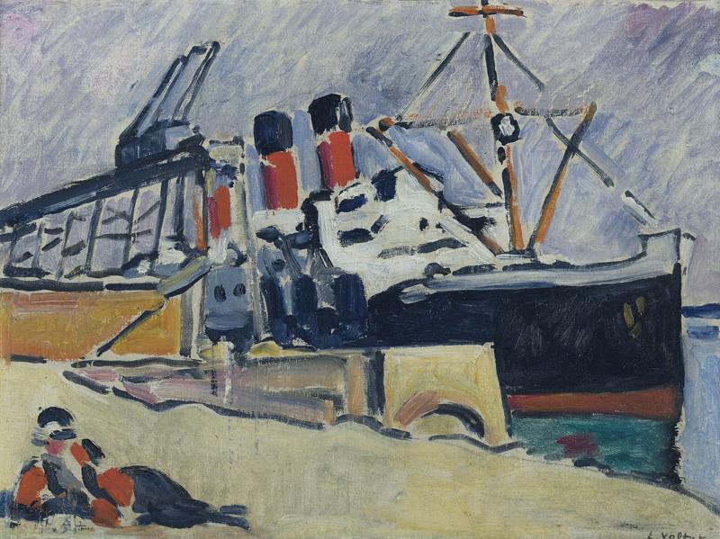 Ocean Liner in the Port, 1930