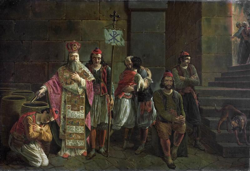 Odevaere, Joseph Denis -- De laatste verdedigers van Missolonghi, 22 april 1826, episode uit de Griekse vrijheidsoorlog, 1826