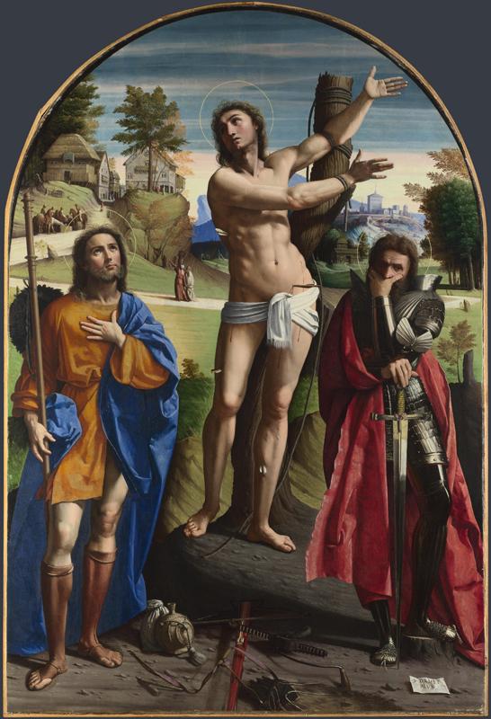 Ortolano - Saints Sebastian, Roch and Demetrius