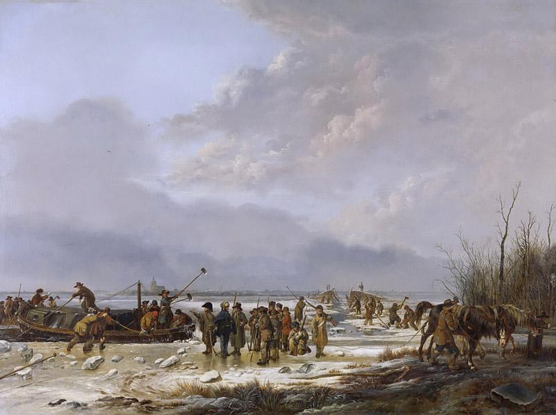 Os, Pieter Gerardus van -- Het doorijzen van de Karnemelksloot bij Naarden, januari 1814