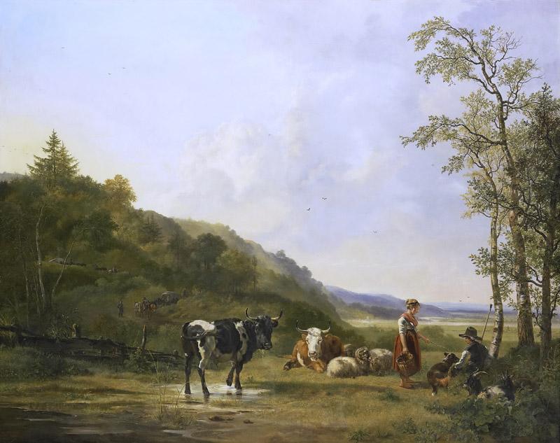 Os, Pieter Gerardus van -- Landschap met herders en vee, 1820