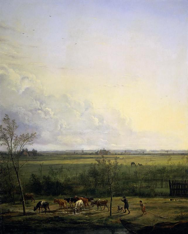 Os, Pieter Gerardus van -- Vergezicht over de weiden bij-Graveland, 1817
