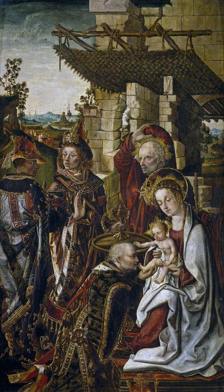 Osona, Francisco de Osona, Rodrigo de-Adoracion de los Reyes Magos-78 cm x 46 cm