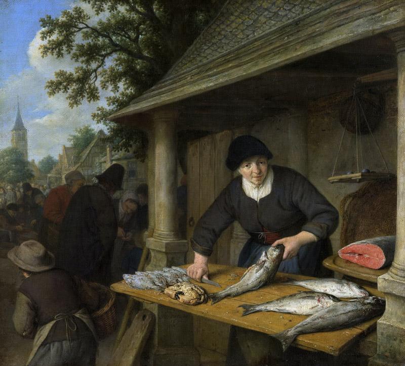 Ostade, Adriaen van -- De visvrouw, 1672