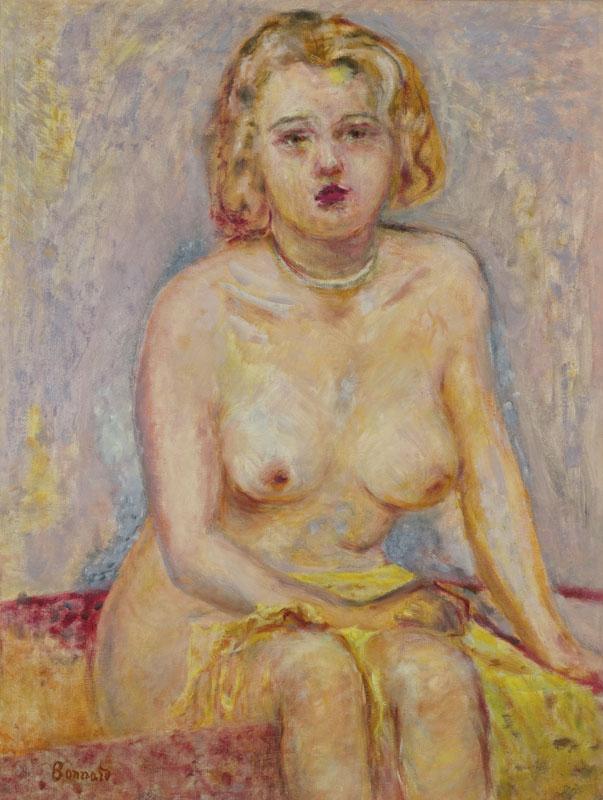 PIERRE BONNARD-NU BLOND ASSIS (ETUDE)