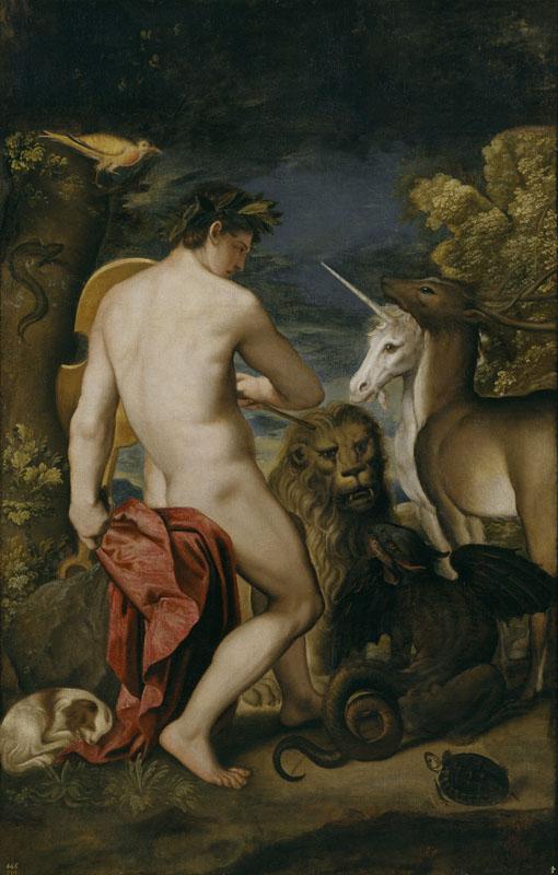 Padovanino, Alessandro Varotari-Orfeo y los animales-167 cm x 109 cm