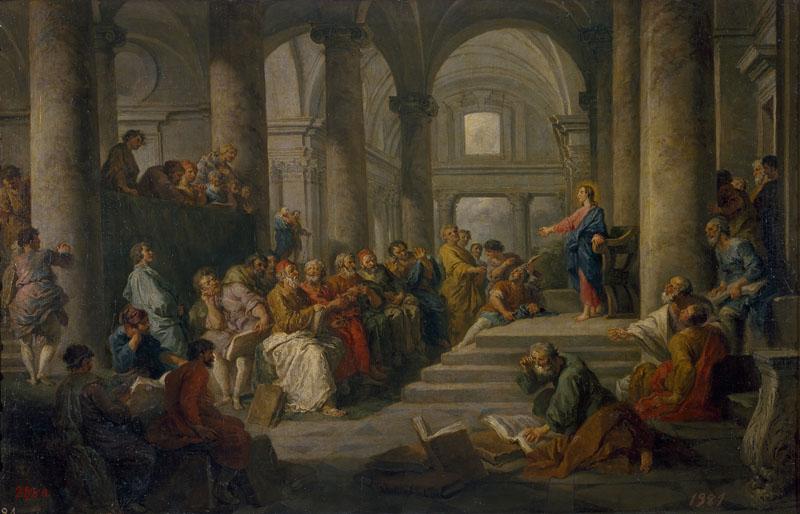 Panini, Giovanni Paolo-Disputa de Jesus con los doctores-40 cm x 62 cm