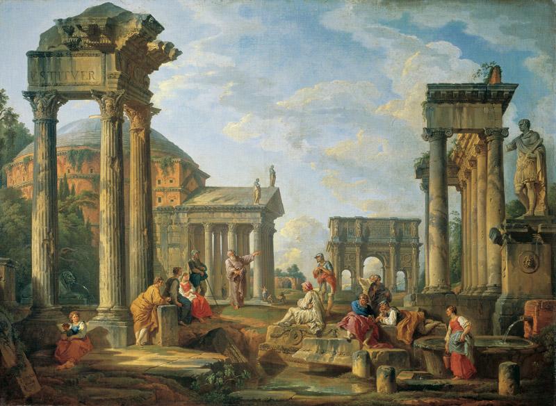 Paolo Giovanni Panini - Roman Ruins with a Prophet, 1751