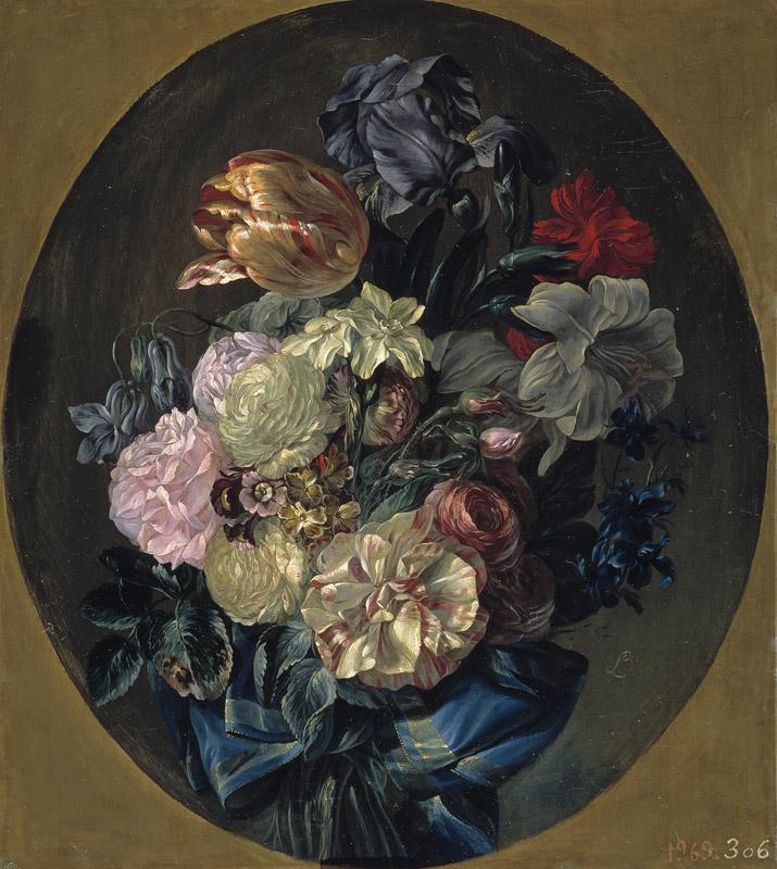 Paret y Alcazar, Luis-Ramillete de flores-39 cm x 37 cm