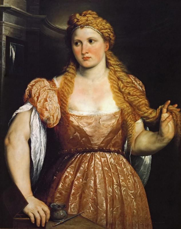 Paris Bordone (1500-1571) -- Woman at Her Dressing Table