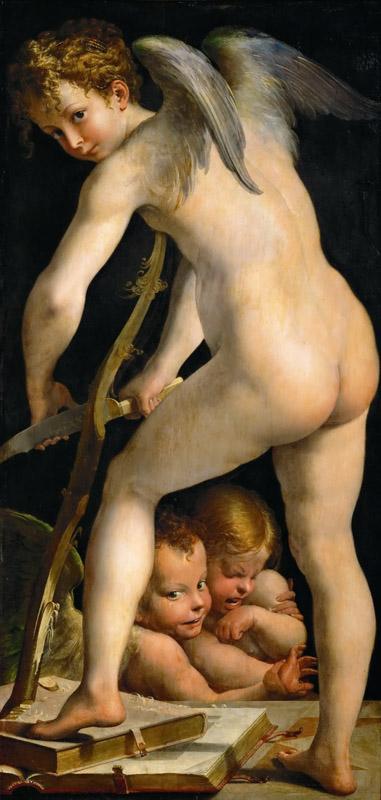 Parmigianino -- Cupid carving his bow
