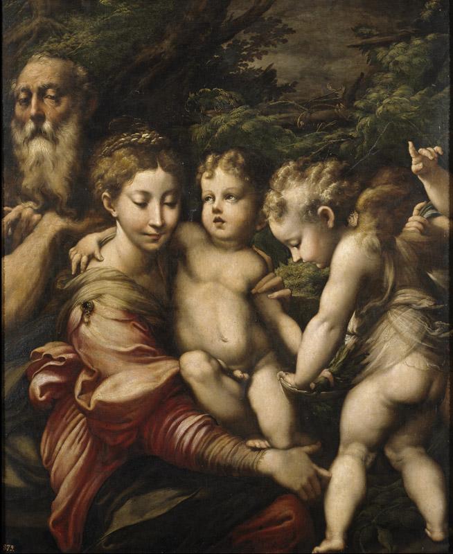 Parmigianino. Girolamo Francesco Maria Mazzola-La Sagrada Familia con angeles