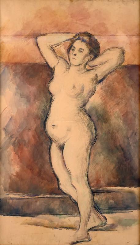 Paul Cezanne -- Standing Female Nude, Arms Raised