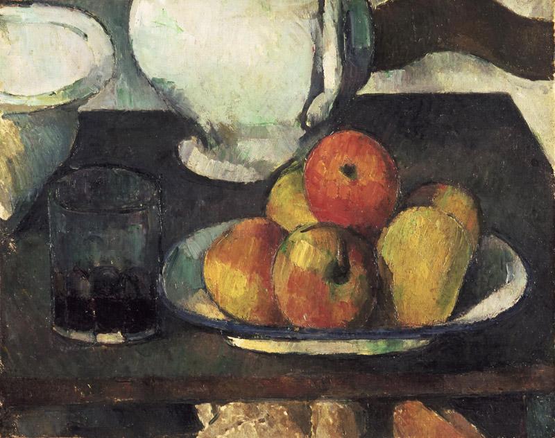 Paul Cezanne, French, 1839-1906 -- Still Life with Apples and a Glass of Wine