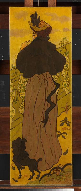 Paul Ranson--Woman Standing beside Railing with Poodle