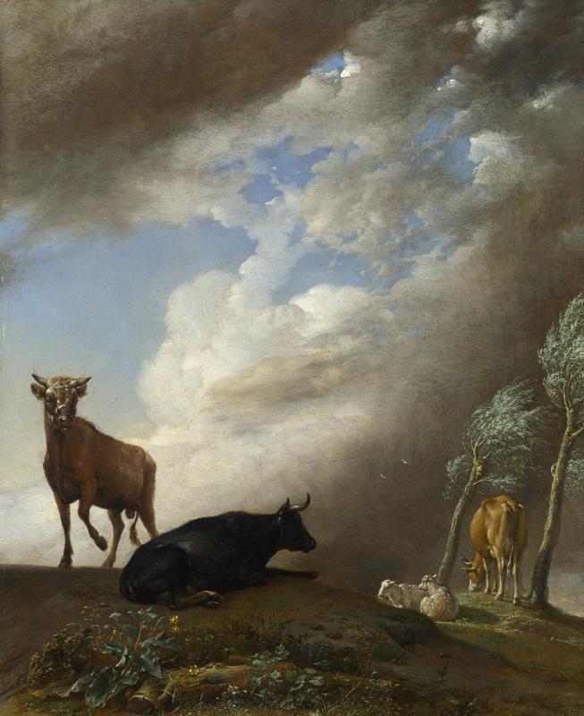 Paulus Potter - Cattle and Sheep in a Stormy Landscape