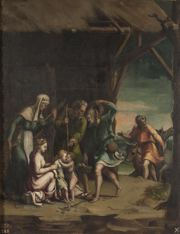 Penni, Giovanni Francesco Romano, Giulio-Adoracion de los pastores-48 cm x 37 cm