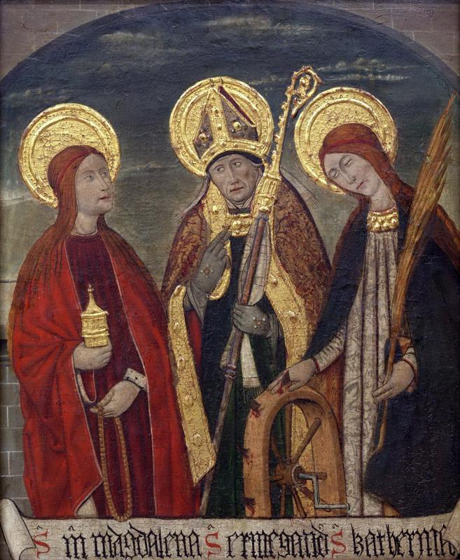 Pere Espalargues (Pere Espalargucs), Spanish (active Lerida), documented 1490 -- Saints Mary Magdalene, Ermengold, and Catherine of Alexandria
