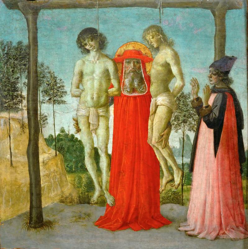 Perugino (c. 1450-1523) -- Saint Jerome Supporting Two Hanged Men