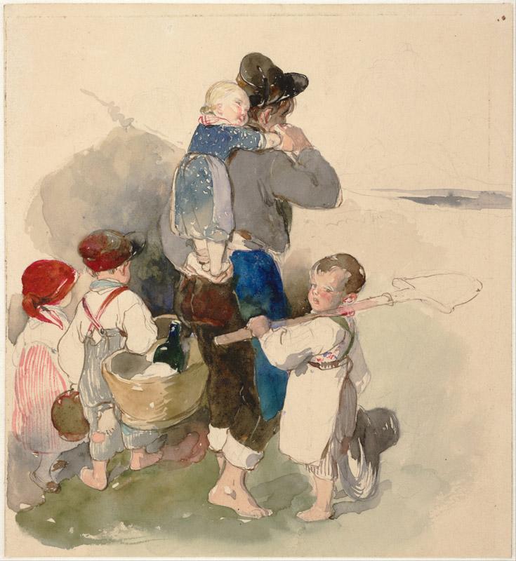 Peter Fendi (1796-1842)-Children on Their Way to Work in the Fie