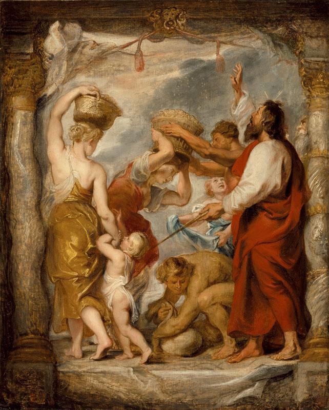 Peter Paul Rubens - Modello for The Israelites Gathering Manna in the Desert