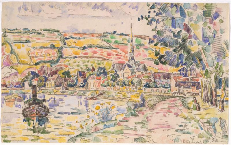 Petit Andely-The River Bank-Paul Signac (French, Paris 1863-1935 Paris)