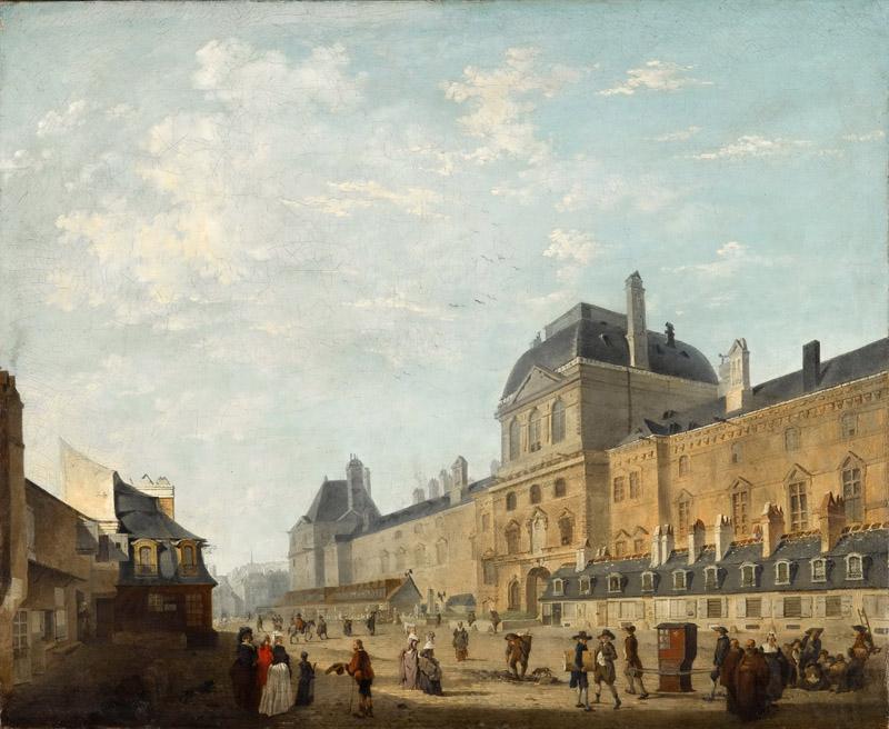 Philibert Louis Debucourt-The facade of the Louvre
