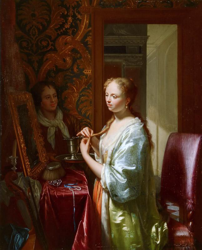 Philip van Dijk - Lady Attending at her Toilet