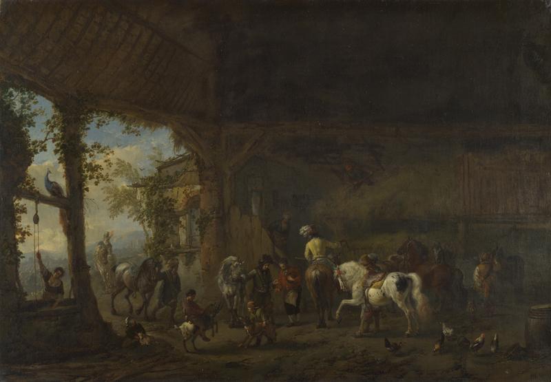 Philips Wouwermans - The Interior of a Stable