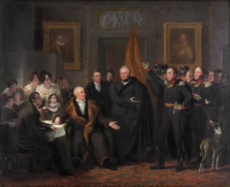 Pieneman, Jan Willem -- De aanvaarding van het Hoog Bewind door het Driemanschap in naam van de prins van Oranje, 21 november 1813