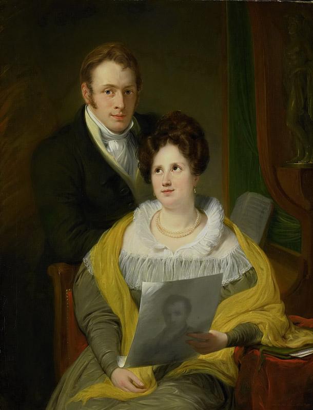 Pieneman, Jan Willem -- Portret van een dame en een heer, 1829