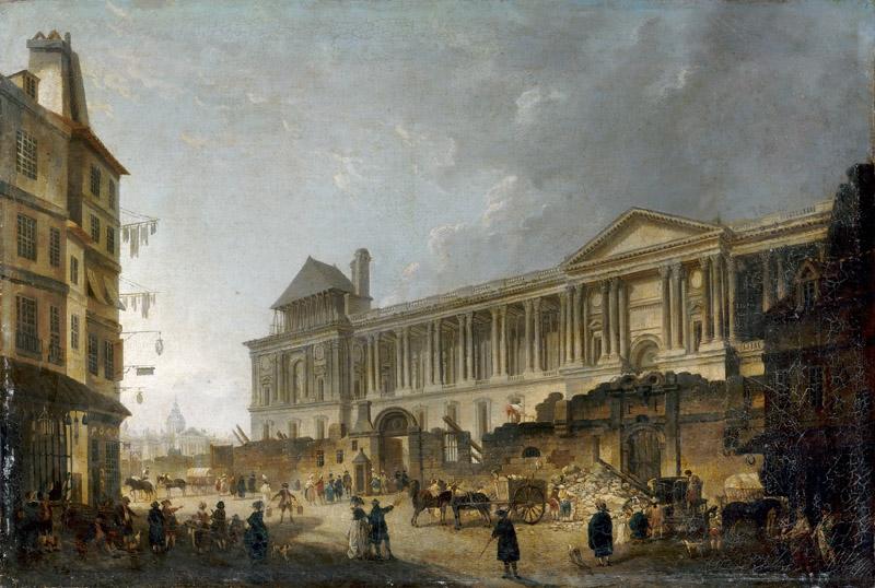 Pierre Antoine de Machy -- View of the Louvre colonnade