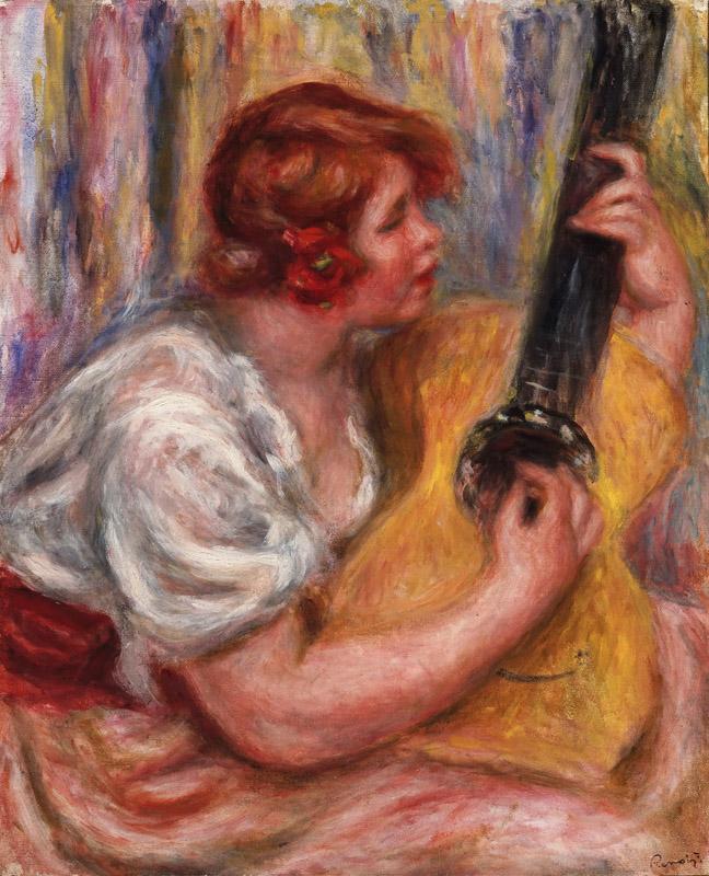 Pierre-Auguste Renoir, French, 1841-1919 -- Woman with a Guitar