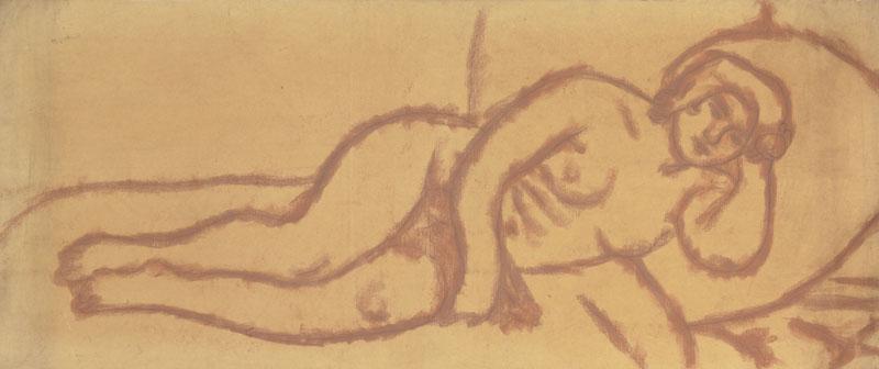 Pierre-Auguste Renoir-Gabrielle couchee a la rose