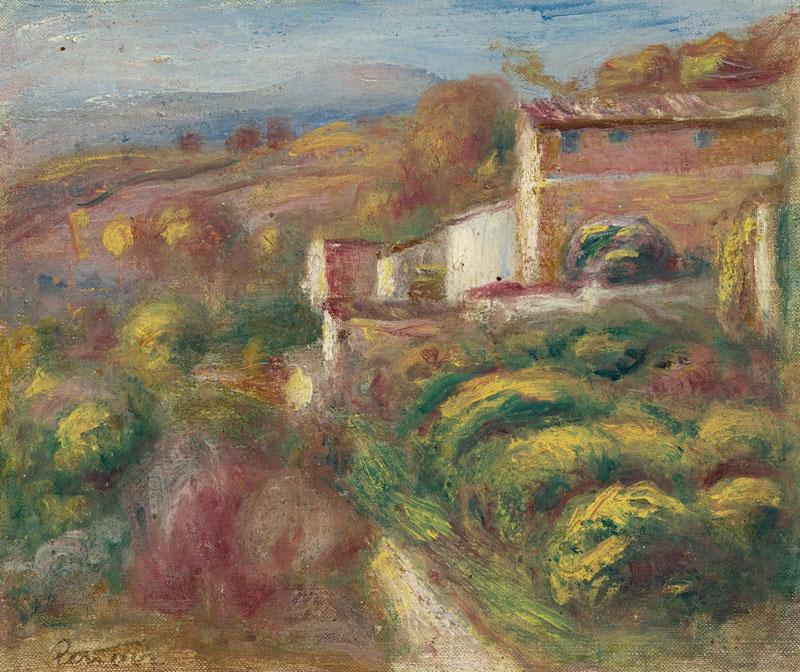 Pierre-Auguste Renoir-PAYSAGE AVEC MAISONS A CAGNES