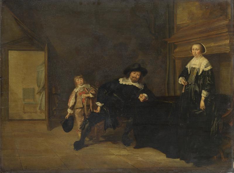Pieter Codde - Portrait of a Man, a Woman and a Boy in a Room