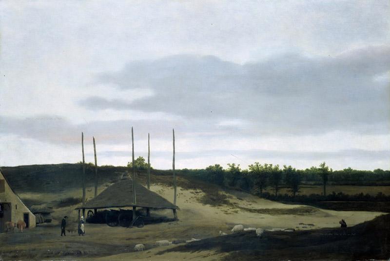 Pieter Post - Dune Landscape with Haystack