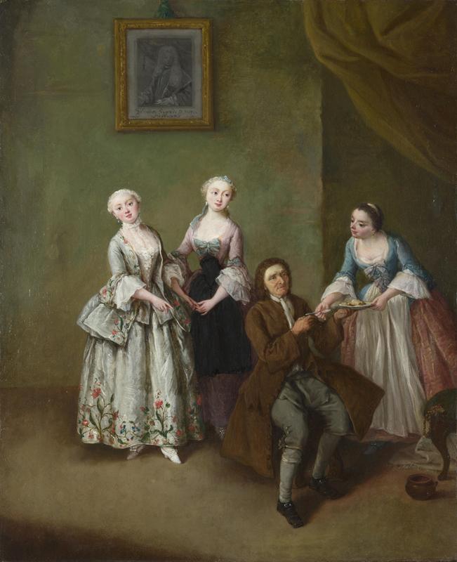 Pietro Longhi - An Interior with Three Women and a Seated Man