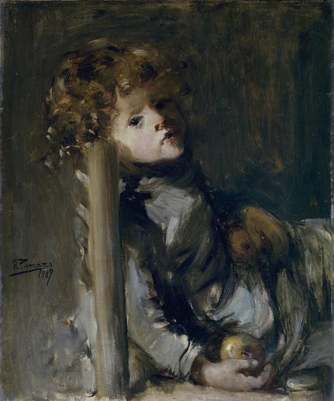 Pinazo Camarlench, Ignacio-Ignacio, hijo del artista, sentado-65 cm x 53 cm