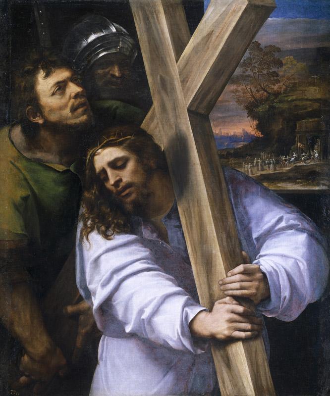 Piombo, Sebastiano del-Jesus con la Cruz a cuestas-121 cm x 100 cm